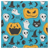Cute Halloween Creatures Illustratie Stof (Close Up)