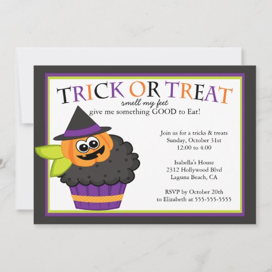 Cute Halloween Cupcake Kinder Costume Party Kaart (Voorkant)