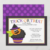 Cute Halloween Cupcake Kinder Costume Party Kaart (Voorkant / Achterkant)