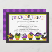 Cute Halloween Cupcakes Kinder Costume Party Kaart (Voorkant / Achterkant)