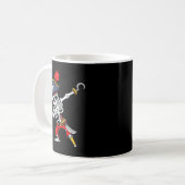 Cute Halloween Dabbing Pirate Skeleton Fun Koffiemok (Voorkant links)