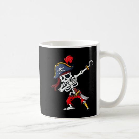 Cute Halloween Dabbing Pirate Skeleton Fun Koffiemok (Rechts)