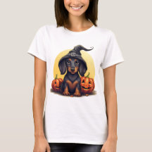 Cute Halloween-dachshund Heksen T-Shirt – Griezeli