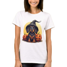 Cute Halloween-dachshund Heksen T-Shirt – Griezeli