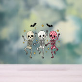 Cute Halloween Dancing Skeletons Acryl Bord (Neutraal)