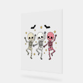 Cute Halloween Dancing Skeletons Acryl Bord (Hoek)