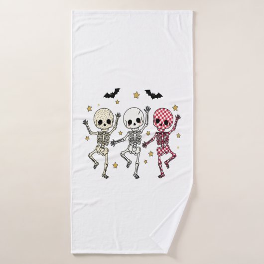 Cute Halloween Dancing Skeletons Badhanddoek (Badhanddoek)