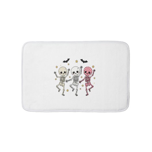Cute Halloween Dancing Skeletons Badmat (Voorkant)