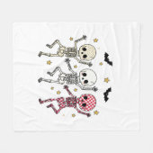 Cute Halloween Dancing Skeletons Fleece Deken (Voorkant (Horizontaal))