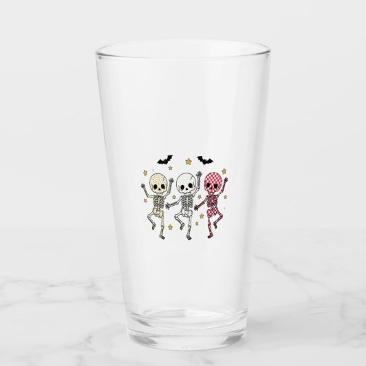 Cute Halloween Dancing Skeletons Glas (Voorkant)