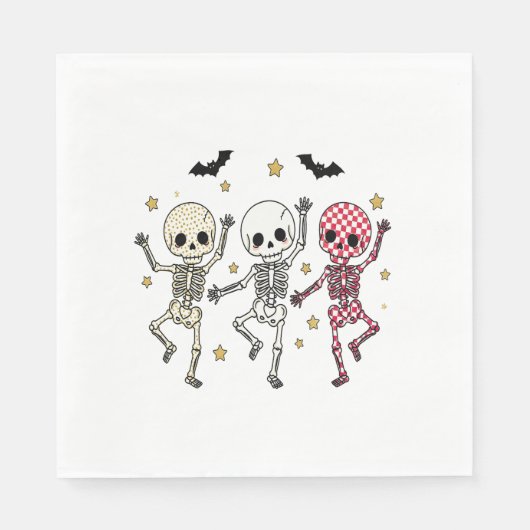 Cute Halloween Dancing Skeletons Servet (Voorkant)