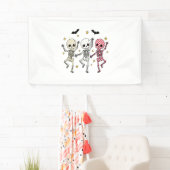 Cute Halloween Dancing Skeletons Spandoek (Insitu)