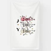 Cute Halloween Dancing Skeletons Spandoek (Verticaal)