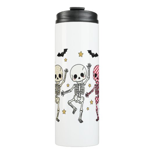 Cute Halloween Dancing Skeletons Thermosbeker (Voorkant)