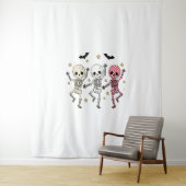 Cute Halloween Dancing Skeletons Wandkleed (In situ)