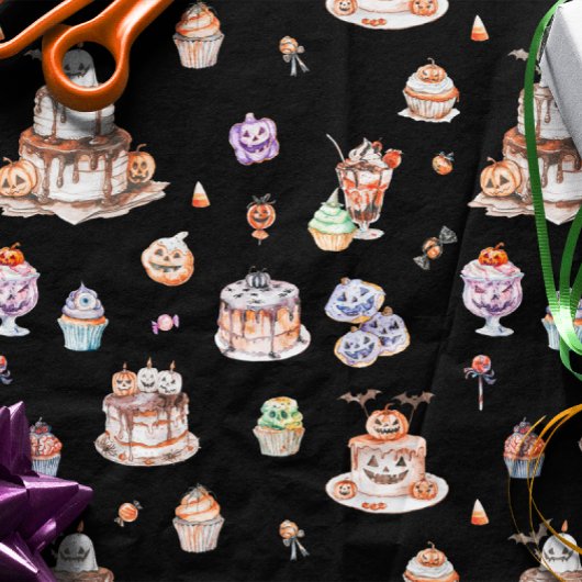Cute Halloween Dessertpatroon Schort Tissuepapier