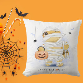Cute Halloween Dinosaur uit de mond van Mummy Pump Kussen