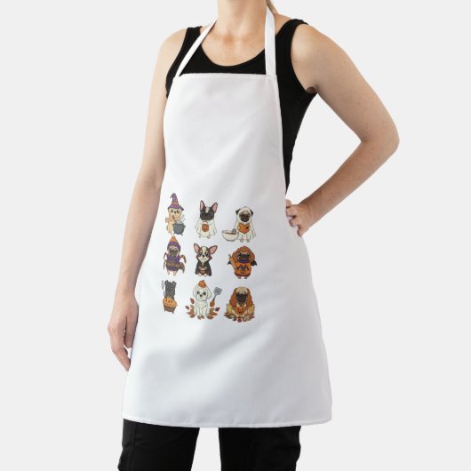 Cute Halloween Dog Cartoon Apron Schort (Insitu)