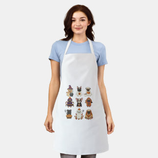 Cute Halloween Dog Cartoon Apron Schort