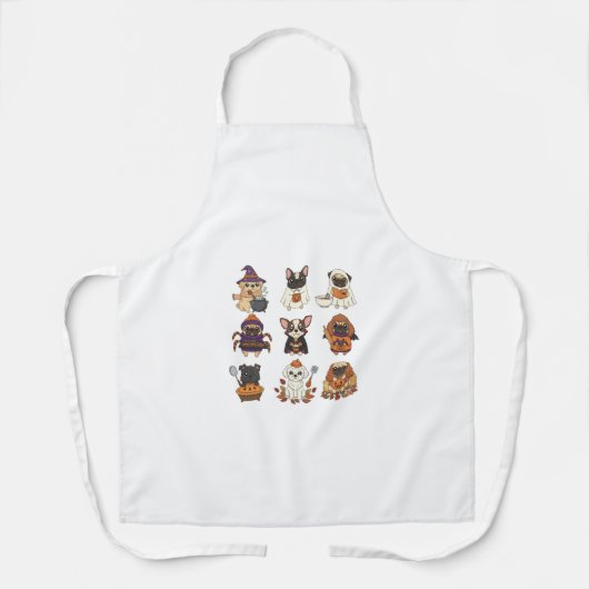 Cute Halloween Dog Cartoon Apron Schort (Voorkant)