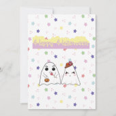 Cute Halloween Doodle Ghosts Flat Holiday Card Feestdagenkaart (Voorkant)