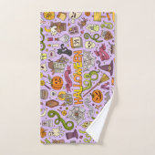 Cute Halloween Doodle Patroon Bad Handdoek (Handdoek)