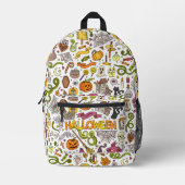 Cute Halloween Doodle Patroon Bedrukte Rugzak (Voorkant)