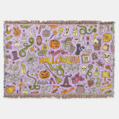 Cute Halloween Doodle Patroon Deken (Voorkant)