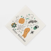 Cute Halloween Doodle Pattern Ghost Bat Pumpkin Servet (Hoek)