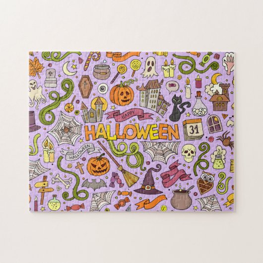 Cute Halloween Doodle Pattern Legpuzzel (Horizontaal)