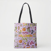 Cute Halloween Doodle Pattern Tote Bag (Voorkant)