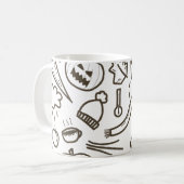 Cute Halloween Doodle Seamless Pattern, Halloween Koffiemok (Voorkant links)