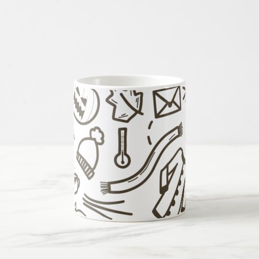 Cute Halloween Doodle Seamless Pattern, Halloween Koffiemok (Center)