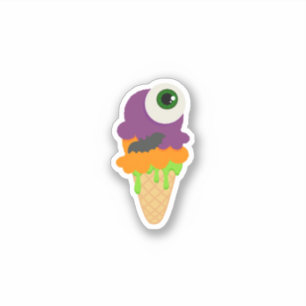 Cute Halloween Eye Scream Ice Cream Sticker