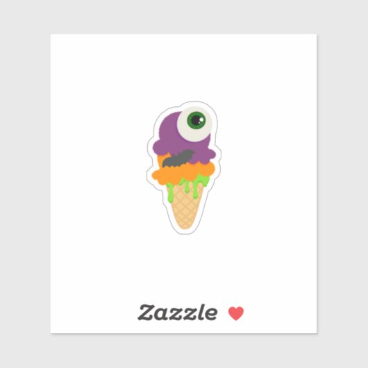 Cute Halloween Eye Scream Ice Cream Sticker (Vel)