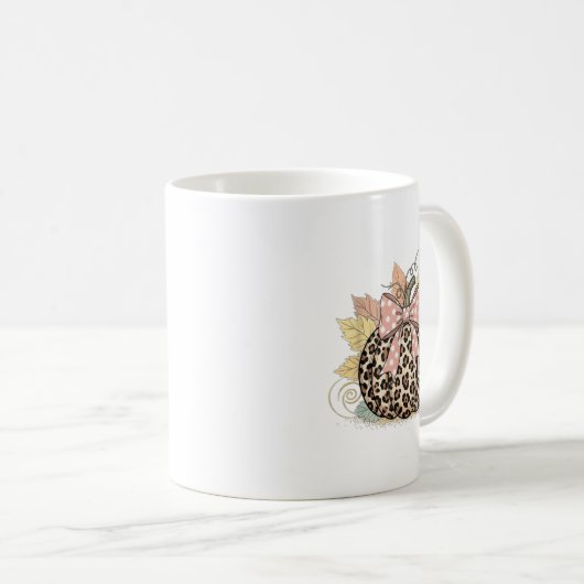 Cute Halloween Fall Pumpkin Shirt Women Leopard Pu Koffiemok (Voorkant rechts)