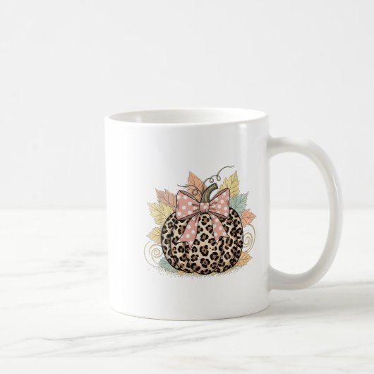 Cute Halloween Fall Pumpkin Shirt Women Leopard Pu Koffiemok (Rechts)