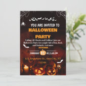 Cute Halloween-feest uitnodigingskaart Kaart (Staand voorkant)