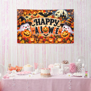 Cute Halloween-feestbanner Spandoek