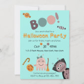 Cute Halloween-feestje Kaart (Voorkant)