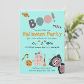 Cute Halloween-feestje Kaart (Staand voorkant)