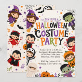 Cute Halloween-feestje uitnodiging voor kinderen (Voorkant / Achterkant)