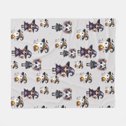 Cute Halloween Fleece Deken (Voorkant (Horizontaal))
