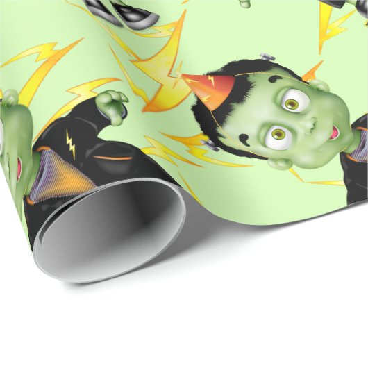 Cute Halloween Frankenstein Monster Birthday Party Cadeaupapier (Rol Hoek)