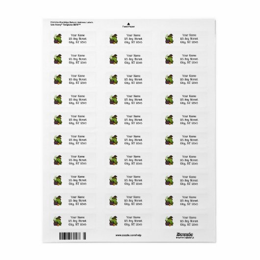 Cute Halloween Frog Etiket (Full Sheet)