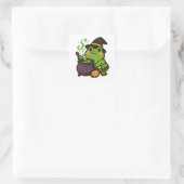 Cute Halloween Frog Vierkante Sticker (Tas)