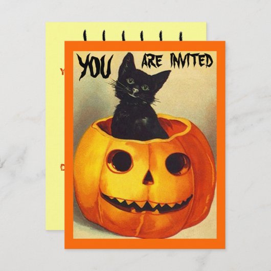 Cute  Halloween Fun Party uitnodigingen (Voorkant / Achterkant)