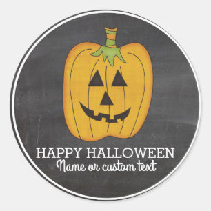 Cute Halloween Funny Pumpkin Jack O Lantern Custom Ronde Sticker
