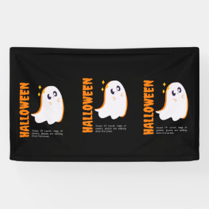 Cute Halloween Geest Banner - Griezelen Zwart