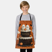 Cute Halloween Geest Cake Een Klein Boe Schort (Gedragen)